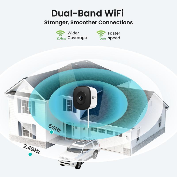 Wireless Security Camera | HDR Night Vision &amp; Wide-Angle Lens | Peel-and-Stick Setup, SD Card or Cloud Storage