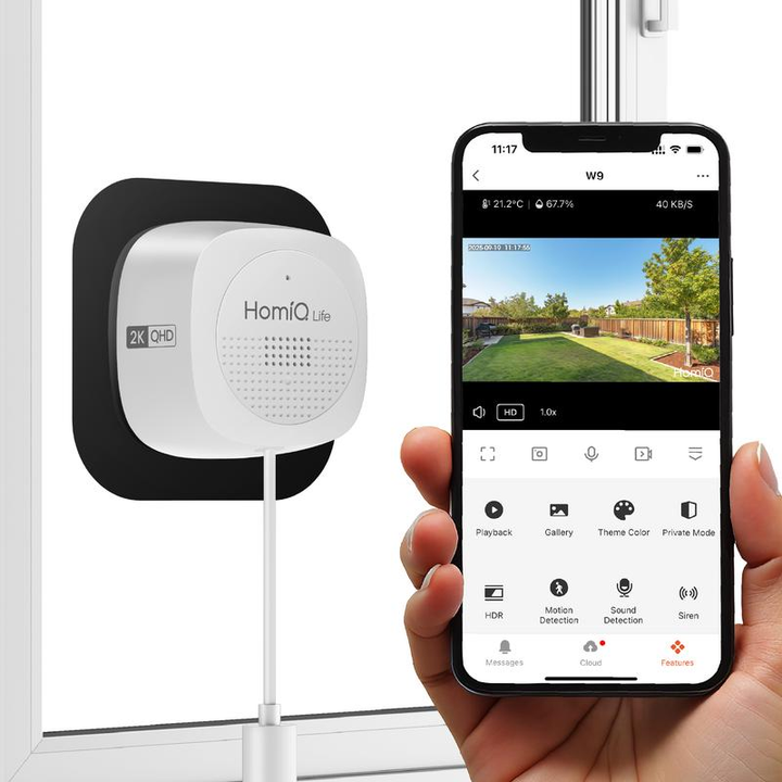 Wireless Security Camera | HDR Night Vision &amp; Wide-Angle Lens | Peel-and-Stick Setup, SD Card or Cloud Storage