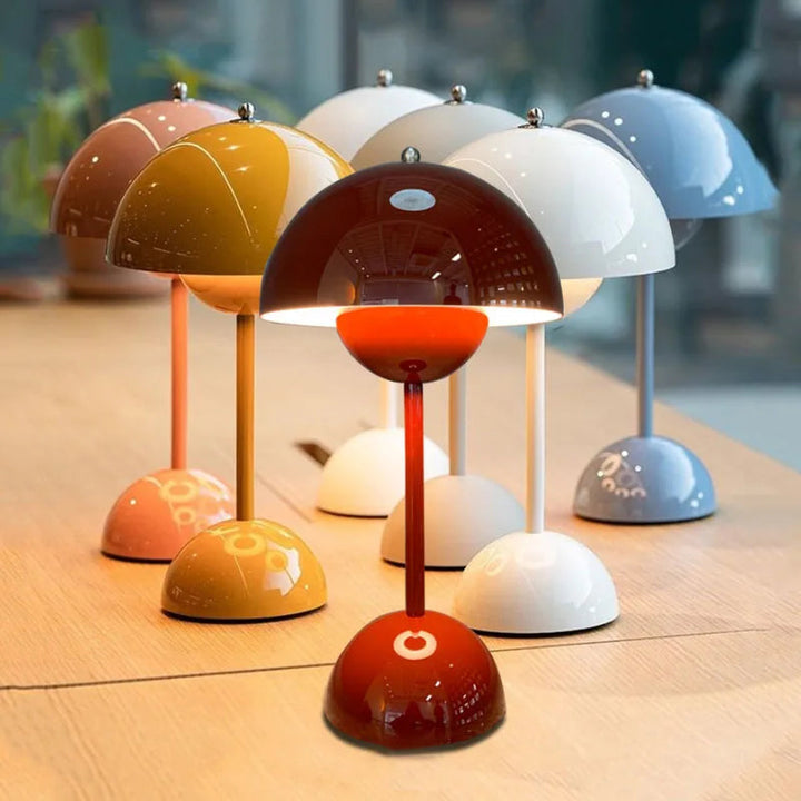 Wireless Table Lamp | Domed Shade, Rounded Dome Base