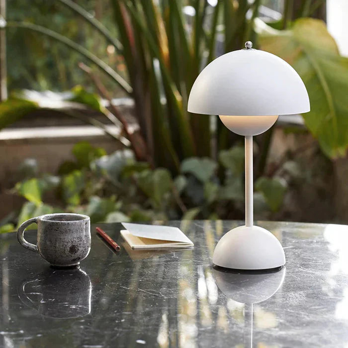 Wireless Table Lamp | Domed Shade, Rounded Dome Base