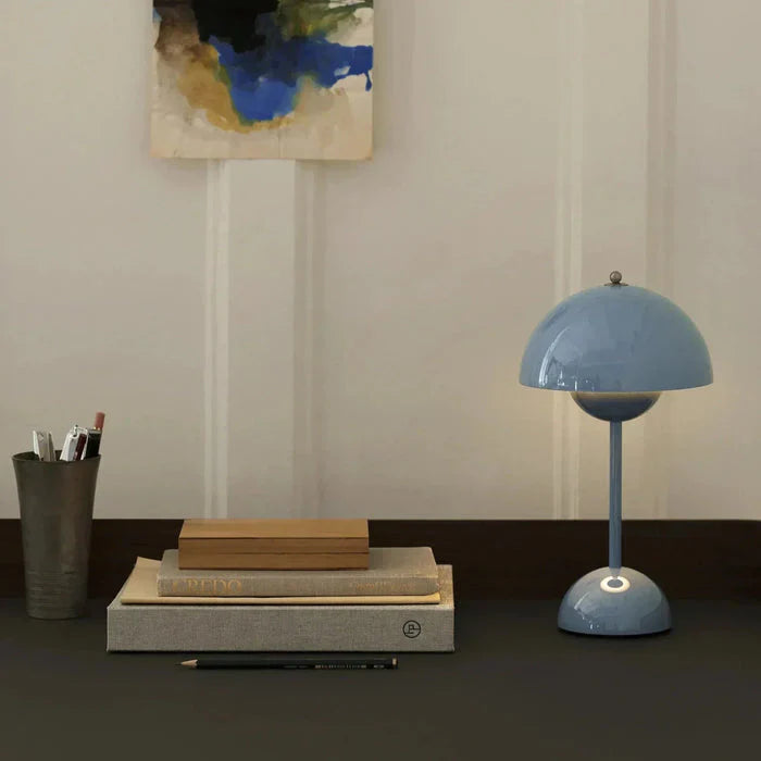 Wireless Table Lamp | Domed Shade, Rounded Dome Base