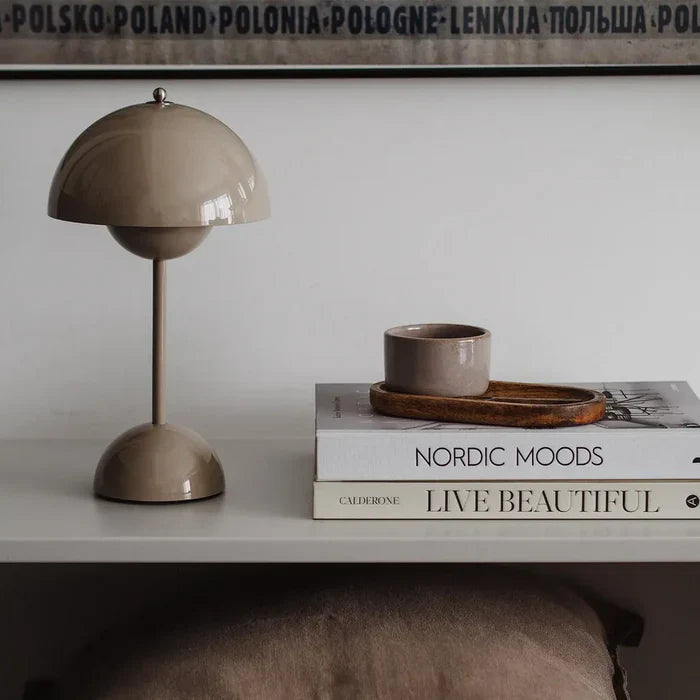 Wireless Table Lamp | Domed Shade, Rounded Dome Base