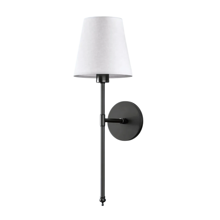 Wireless Wall Sconce with Rechargeable Battery | Brass Finish Fabric Shade | USB Charging, No-Drill Adhesive Mount