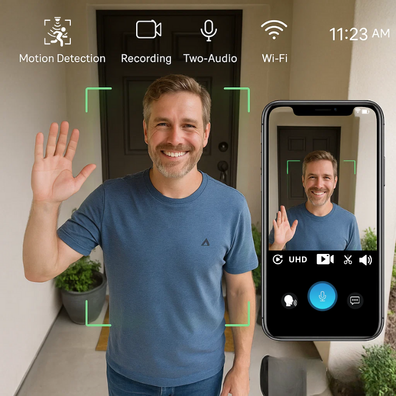 Wireless Smart Video Doorbell | No Subscription Needed | High-Definition Camera Doorbell 1