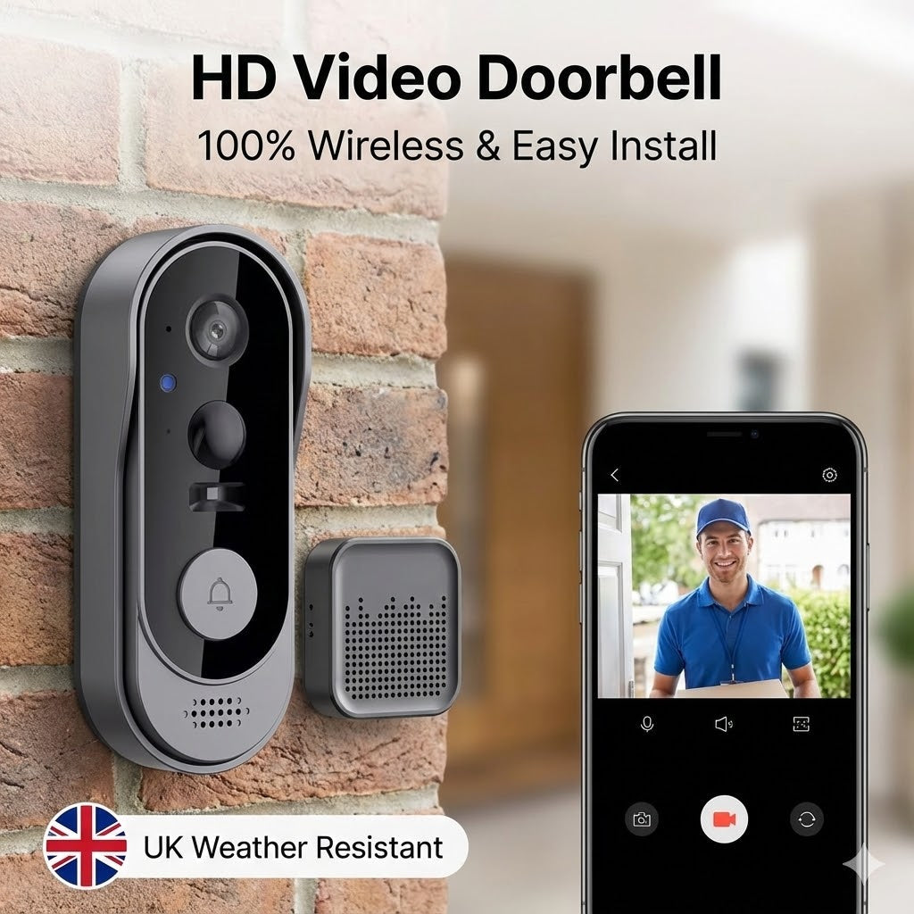 Wireless Video Doorbell - HD Camera &amp; No Subscription Fees 1