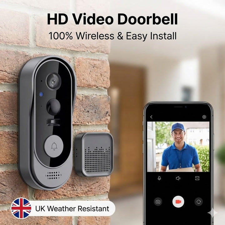 Wireless Video Doorbell - HD Camera &amp; No Subscription Fees 1
