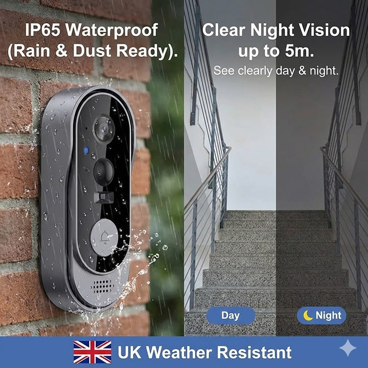 Wireless Video Doorbell - HD Camera &amp; No Subscription Fees 3