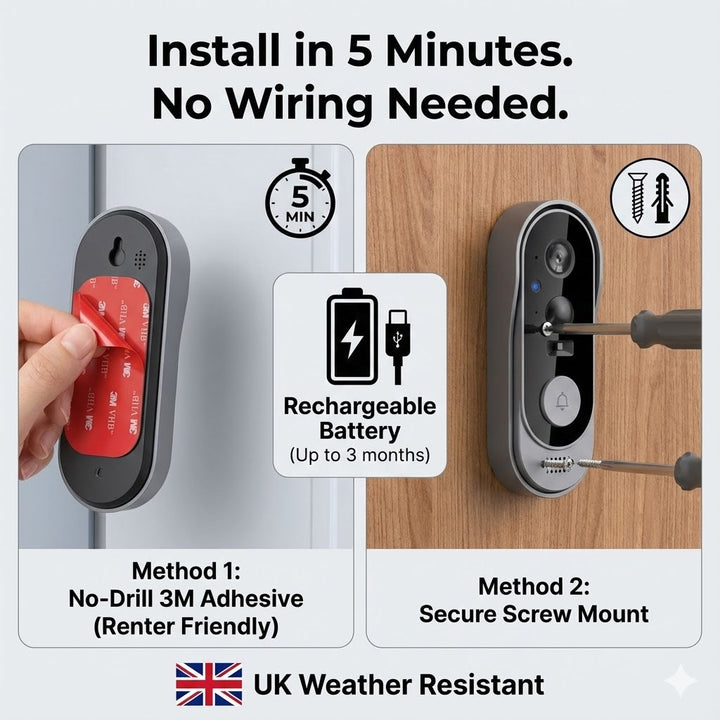 Wireless Video Doorbell - HD Camera &amp; No Subscription Fees 4