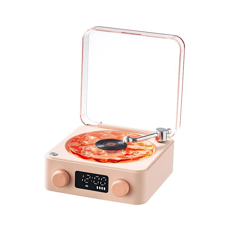 Wireless Vinyl Record Player | Retro Design with Customizable Ambient Lighting for Home Entertainment 0