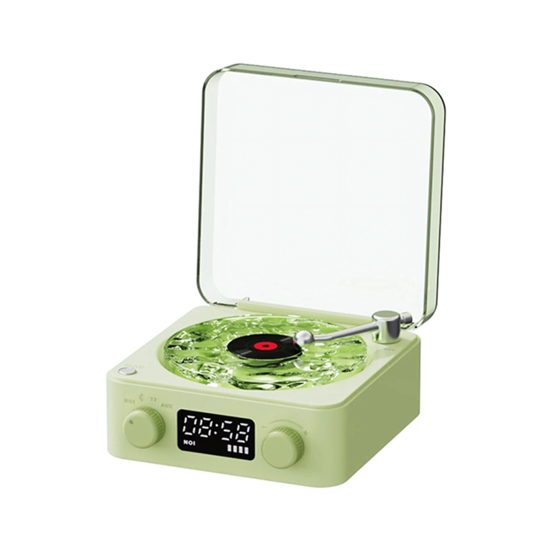 Wireless Vinyl Record Player | Retro Design with Customizable Ambient Lighting for Home Entertainment 3