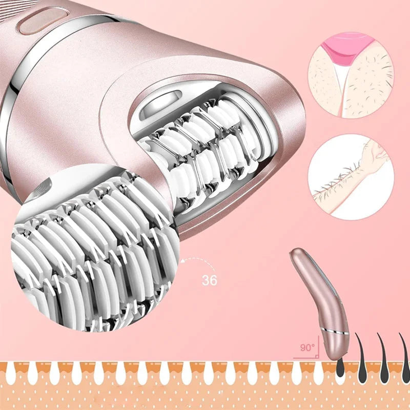 Womens 3-in-1 Electric Shaver Trimmer Epilator USB Rechargeable