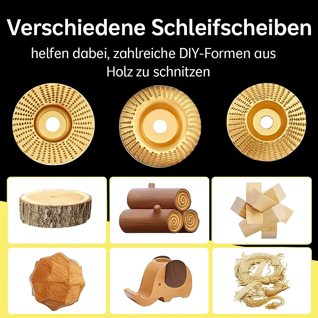 Wood Carving Disc Set | 3-Piece Angle Grinder Sanding Discs M14 Wood