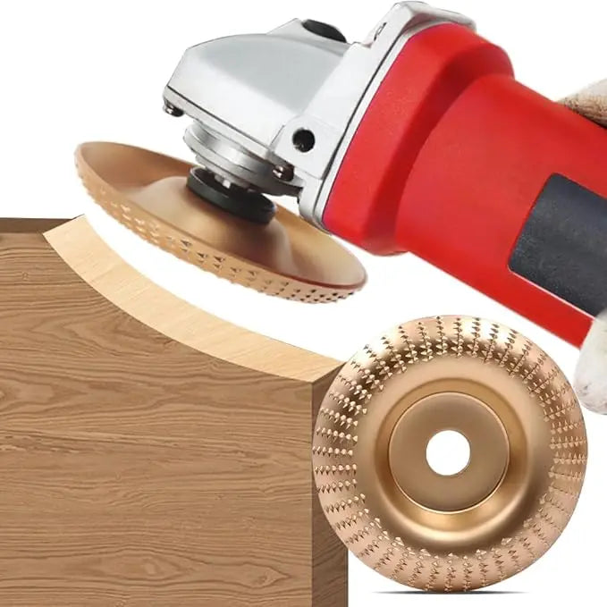 Wood Carving Disc Set Tungsten Carbide | Round, Flat &amp; Beveled Discs | Fits 4 and 4.5 Inch Angle Grinders