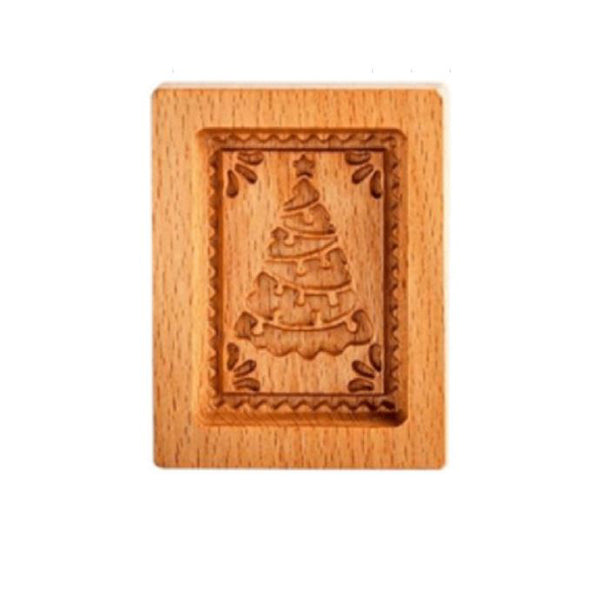 Wooden Baking Mold 6-14 cm | Hand-Carved Christmas &amp; Animal Motifs | Non-Stick Wood Cookie Stamp for Professional Bakes