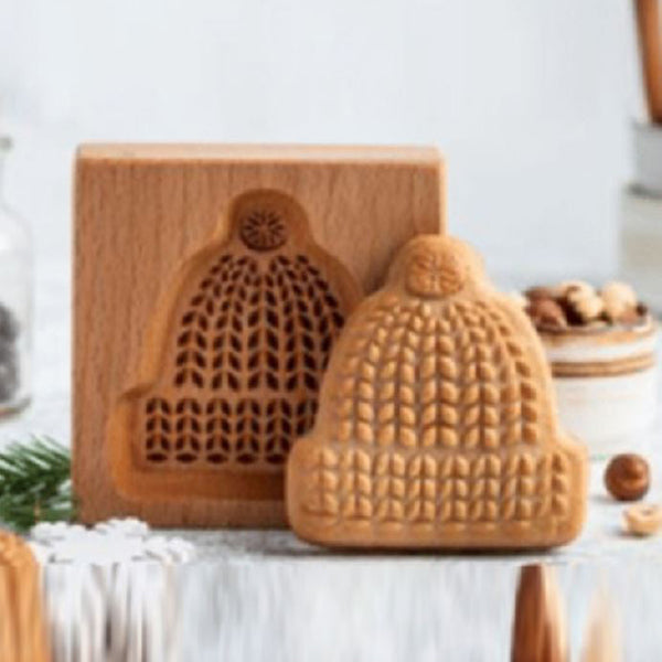 Wooden Baking Mold 6-14 cm | Hand-Carved Christmas &amp; Animal Motifs | Non-Stick Wood Cookie Stamp for Professional Bakes