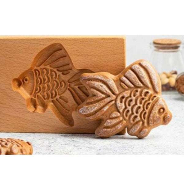 Wooden Baking Mold 6-14 cm | Hand-Carved Christmas &amp; Animal Motifs | Non-Stick Wood Cookie Stamp for Professional Bakes