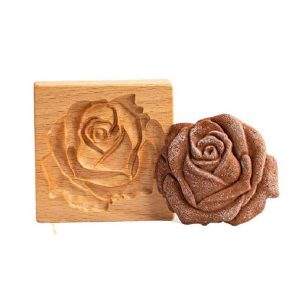 Wooden Baking Mold 6-14 cm | Hand-Carved Christmas &amp; Animal Motifs | Non-Stick Wood Cookie Stamp for Professional Bakes