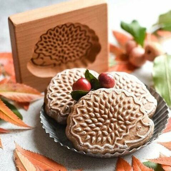 Wooden Baking Mold 6-14 cm | Hand-Carved Christmas &amp; Animal Motifs | Non-Stick Wood Cookie Stamp for Professional Bakes