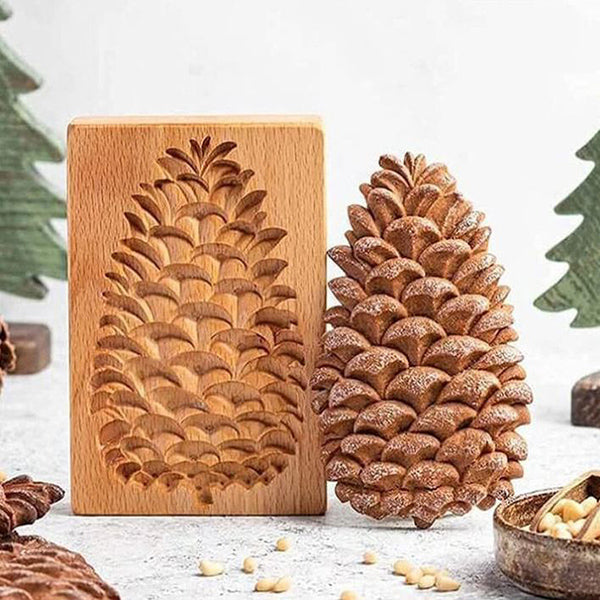 Wooden Baking Mold 6-14 cm | Hand-Carved Christmas &amp; Animal Motifs | Non-Stick Wood Cookie Stamp for Professional Bakes