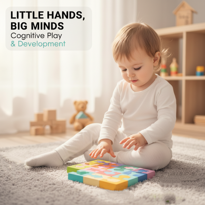 Wooden Building Blocks Geometric Shapes Chunky Multicolour with Rounded Edges
