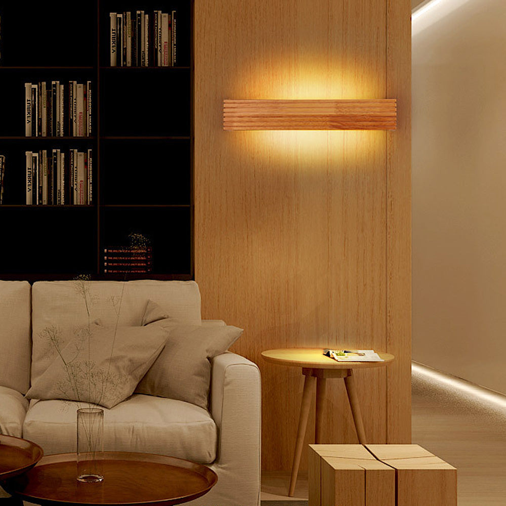 Wooden Wall Lights | Slatted Housing That Washes The Wall