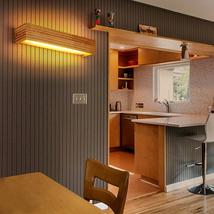 Wooden Wall Lights | Slatted Housing That Washes The Wall