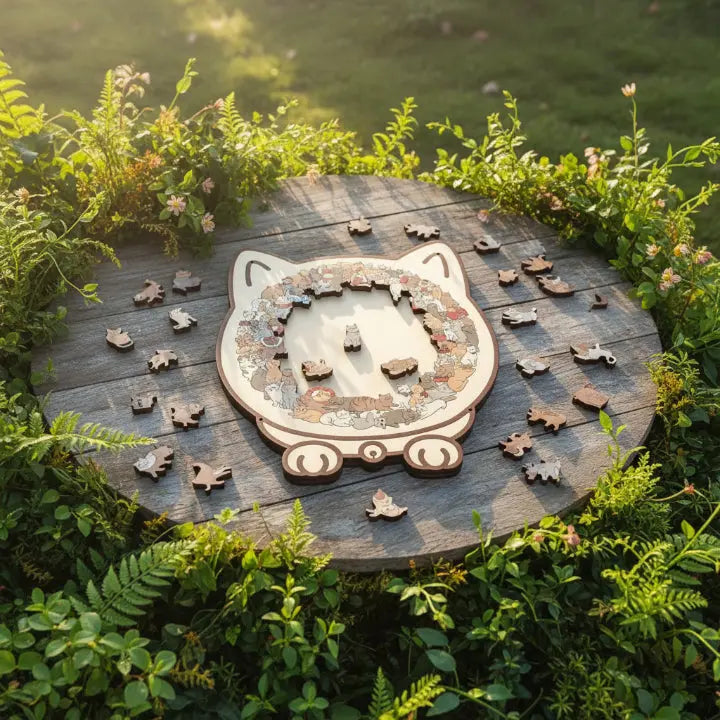 Wooden cat puzzle 2