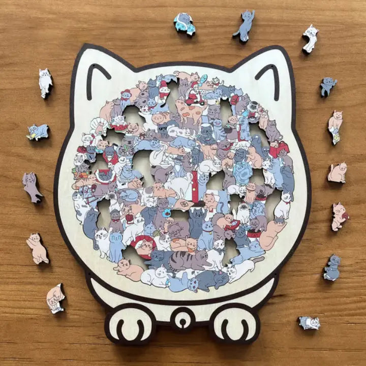 Wooden cat puzzle 3