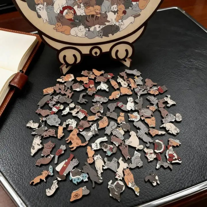 Wooden cat puzzle 4