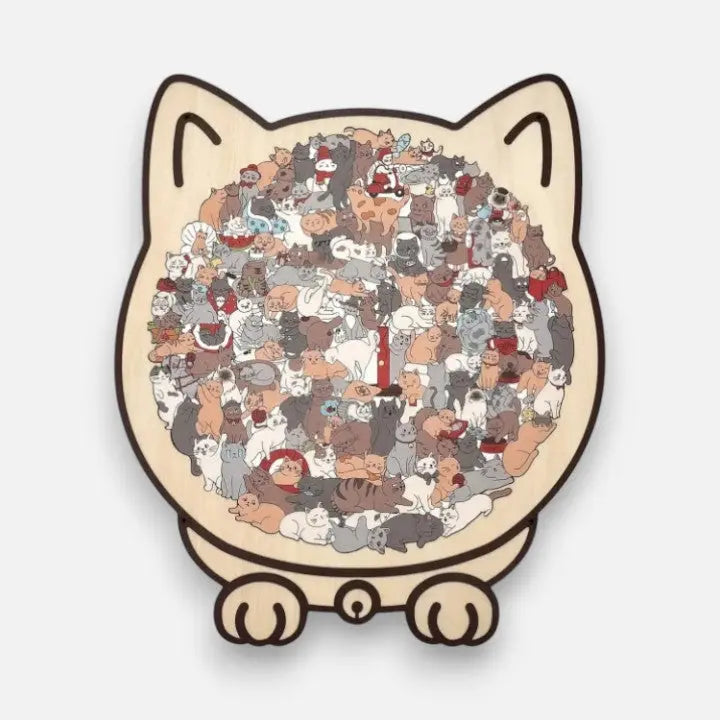Wooden cat puzzle 6
