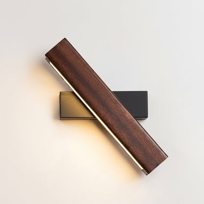360-degree swiveling wooden wall sconce with integrated LED