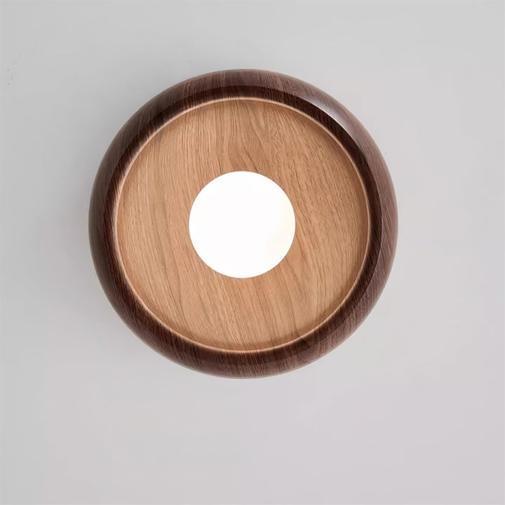 Wooden Ceiling Lamp with Integrated LED | Warm White Glow for Bedrooms, Dining Rooms &amp; Hallways | Surface Mounted 10