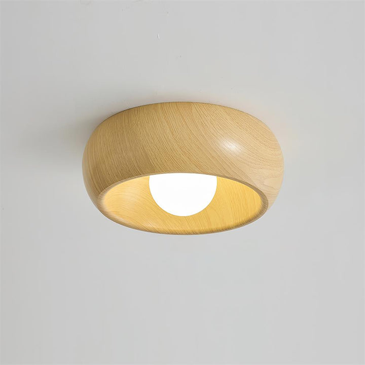 Wooden Ceiling Lamp with Integrated LED | Warm White Glow for Bedrooms, Dining Rooms &amp; Hallways | Surface Mounted 16