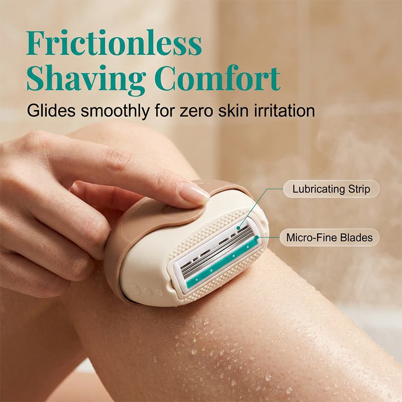 Triple Blade Travel Razor Rotating Protective Shield Strip 3