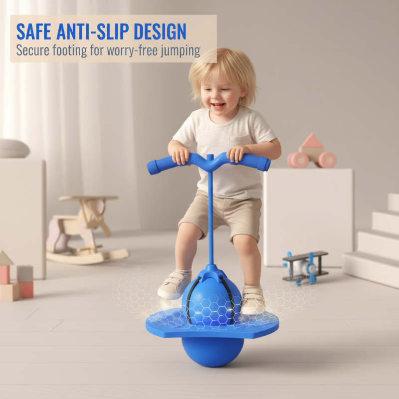 Balance Hop Ball for Kids | Removable Foam Handles for All Skill Levels | Non-Slip Platform for Indoor and Outdoor Use 4