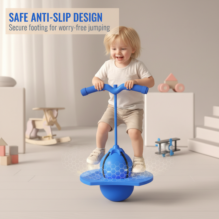 Balance Hop Ball for Kids | Removable Foam Handles for All Skill Levels | Non-Slip Platform for Indoor and Outdoor Use 4