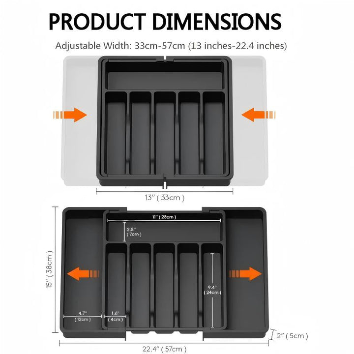 Expandable Kitchen Organizer Drawer Tray with Multiple Compartments 9