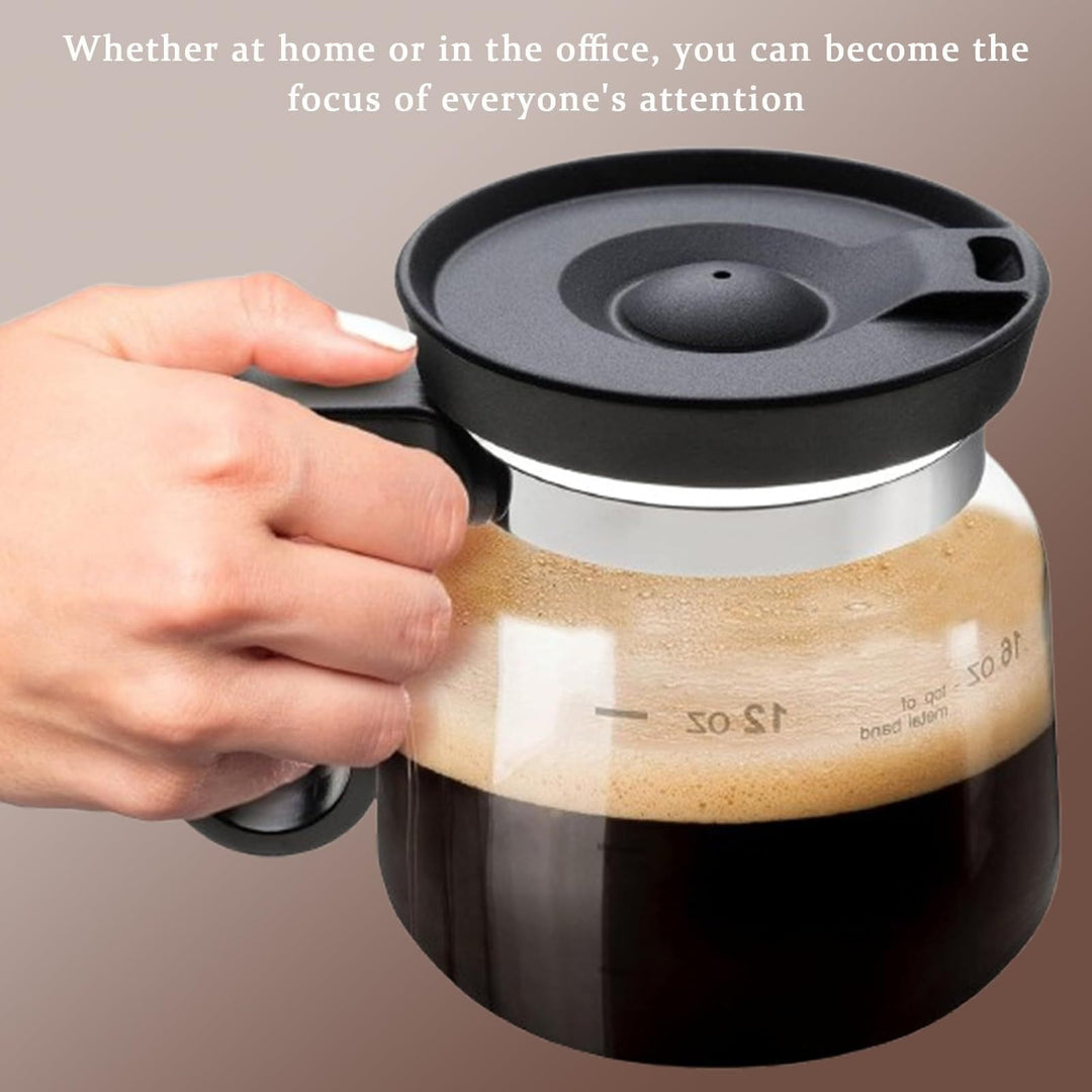 Leak-Proof Glass Coffee Cup Heat-Resistant Spill-Proof Lid 1