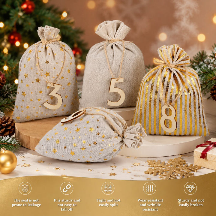 Fillable Advent Calendar Sacks 2026 | 24 Numbered Fabric Bags | Reusable Countdown Calendar to Fill Yourself with Gifts and Sweets 5