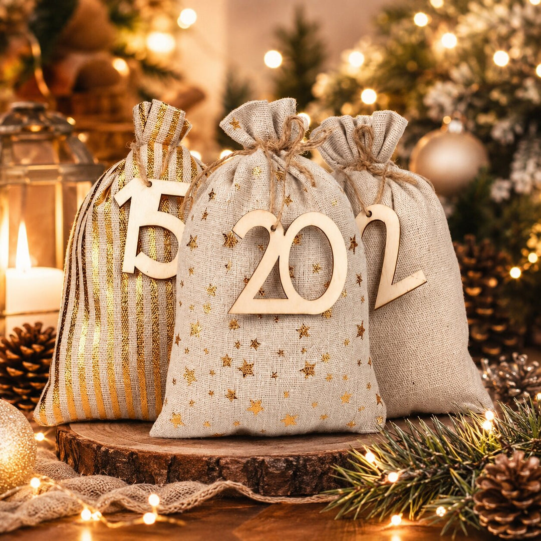 Fillable Advent Calendar Sacks 2026 | 24 Numbered Fabric Bags | Reusable Countdown Calendar to Fill Yourself with Gifts and Sweets 3