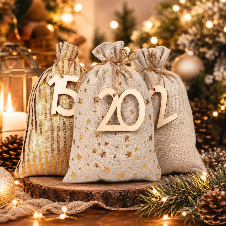 Fillable Advent Calendar Sacks 2026 | 24 Numbered Fabric Bags | Reusable Countdown Calendar to Fill Yourself with Gifts and Sweets 3