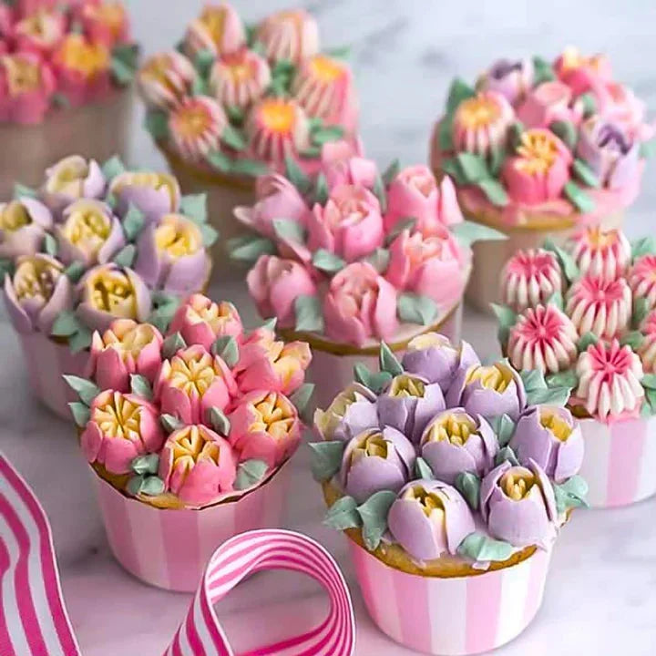 Tulpen-Spritztüllen-Set – 12 Stück mit Silikonspritzbeutel &amp; Adapter Zorenza