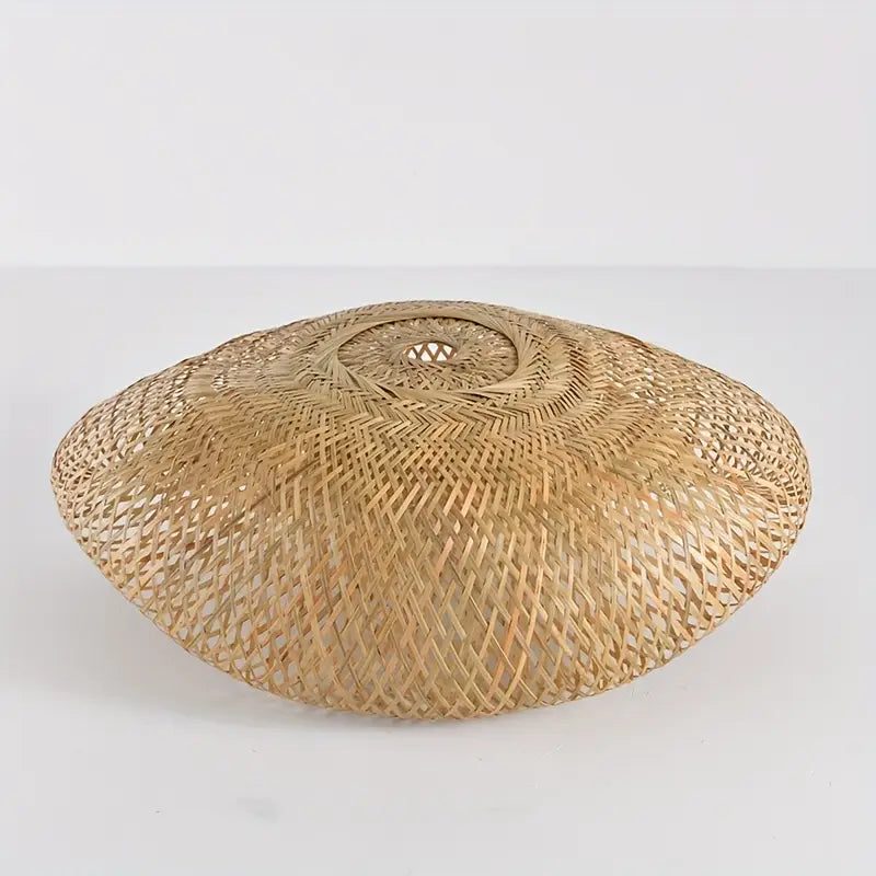 Handwoven Bamboo Pendant Lampshade | Boho Rattan Design Fits Existing Ceiling Fittings | Rustic Natural Woven Decor 4