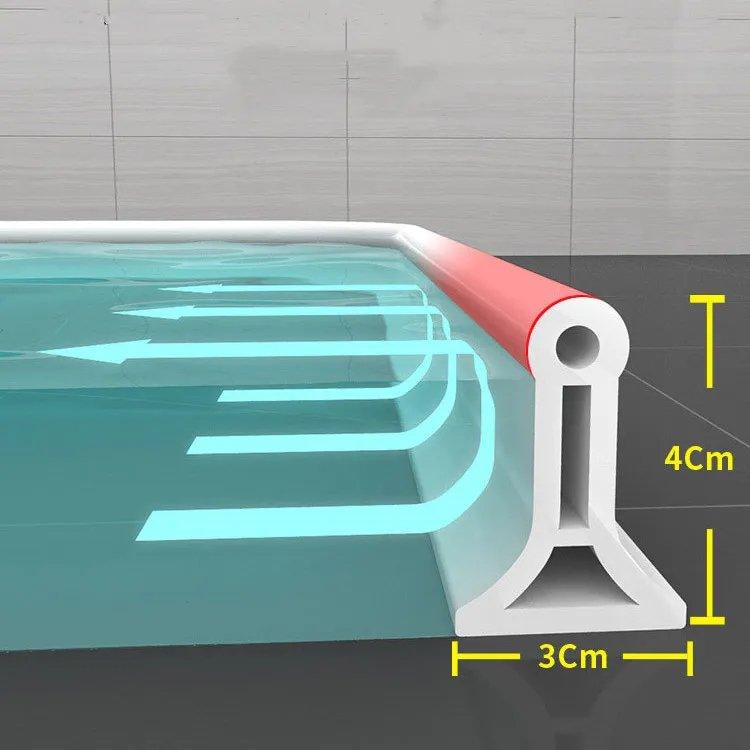 Water Barrier Strip Silicone 150-400 cm | White, Black or Grey | Self-Adhesive, Waterproof, Tool-Free Installation 4