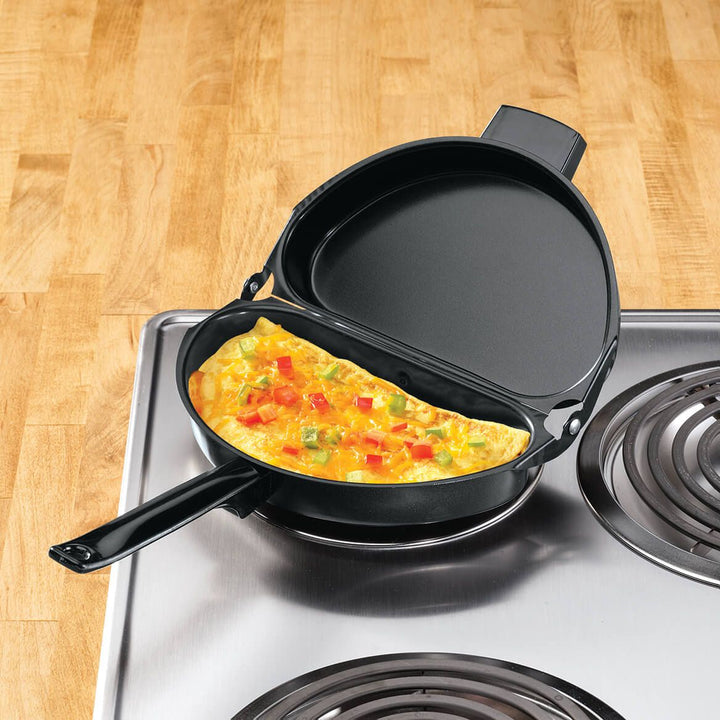 Folding Omelette Pan Non-Stick Steel Skillet Egg Poacher 3