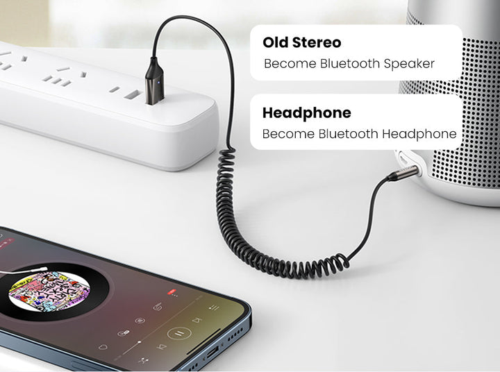 Bluetooth Aux Adapter Bluetooth 5.3 | Stable 10m Range &amp; Auto-Reconnect | Zinc Alloy Build with 5-Device Memory 5