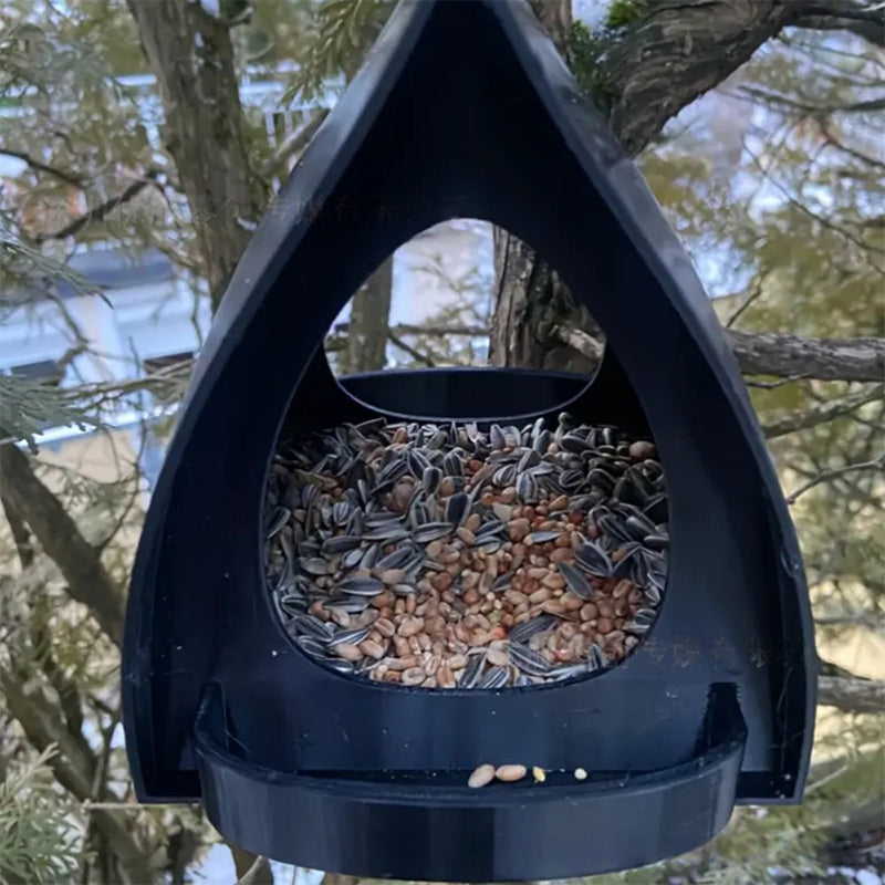 Hanging Bird Feeder Weatherproof Plastic Garden with Built-In Perch 3