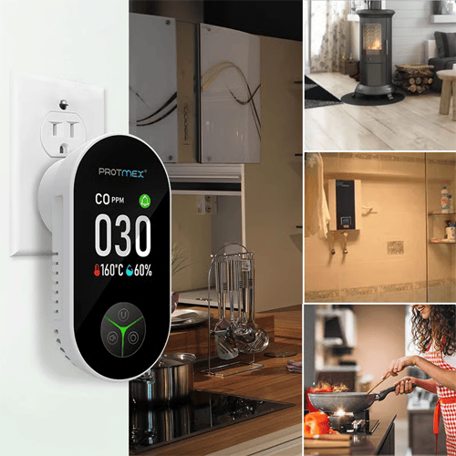 Carbon Monoxide Alarm with Temperature &amp; Humidity Monitor | Combustible Gas Detection | Plug-In, No Batteries Needed 11