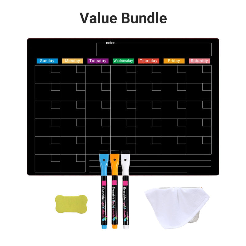 Magnetic Fridge Planner Set Monthly Weekly Boards 6 Neon Markers 27
