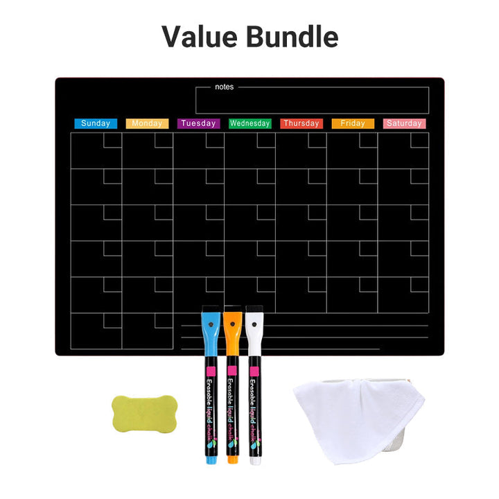 Magnetic Fridge Planner Set Monthly Weekly Boards 6 Neon Markers 27